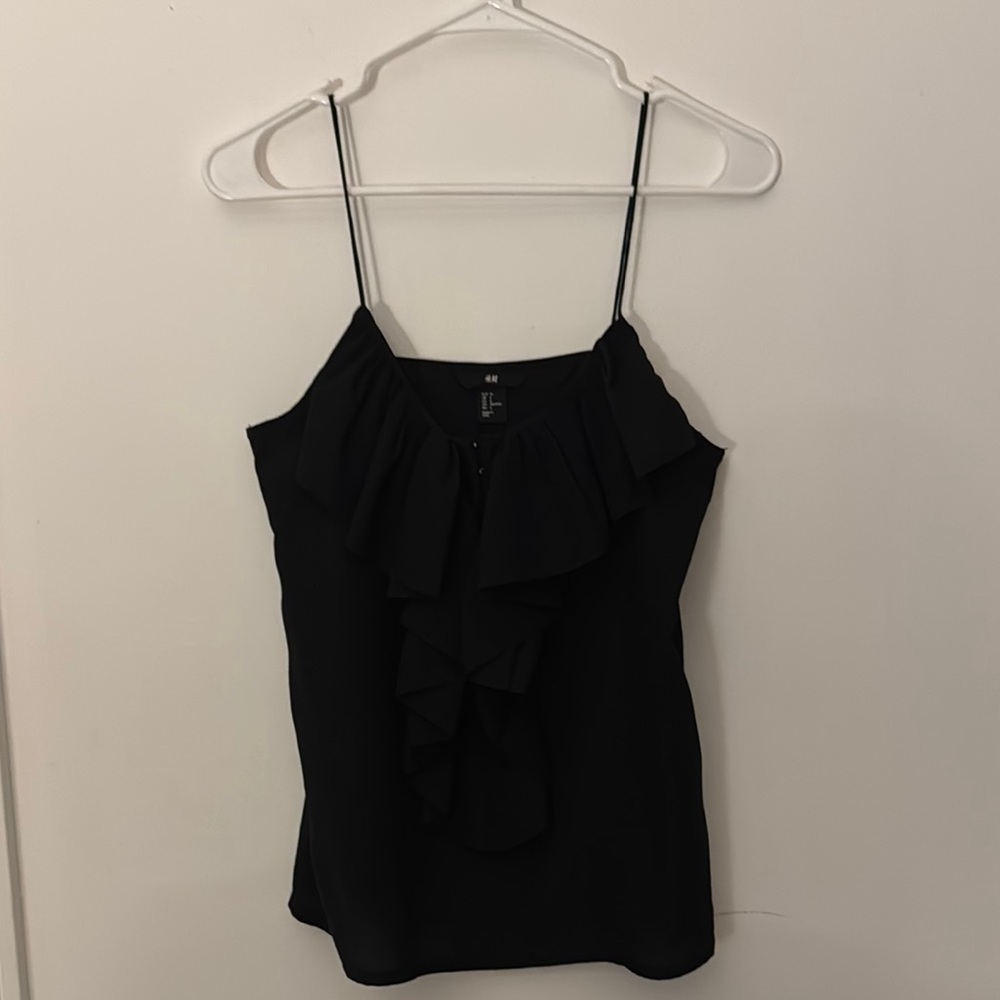 H&M Black Ruffled Camisole